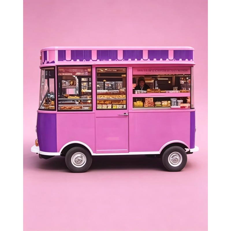 Food Truck With Snacks - Hochwertiger Food Truck Anhänger Multifunktionaler Elektrischer