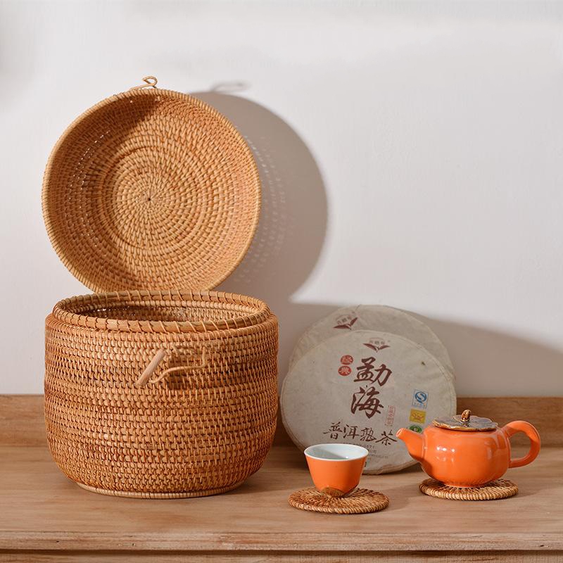 Handgewebte Rattan-Tee-Aufbewa – Food Snacks Wholesale Bewertung und Preis