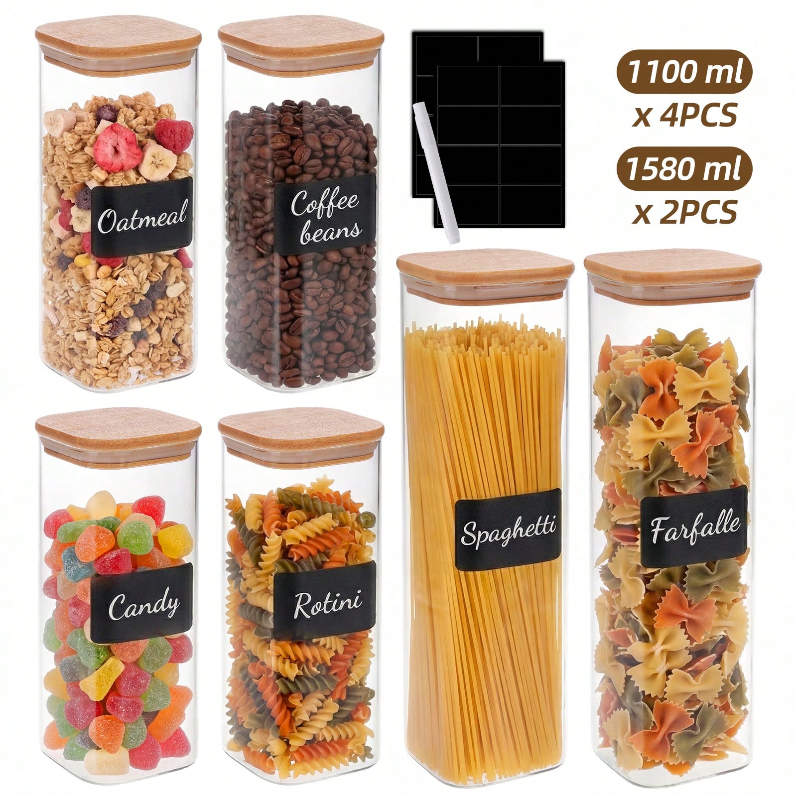 Glasbehälter zur Lebensmittela – Snacks Food Labels Bewertung und Preis