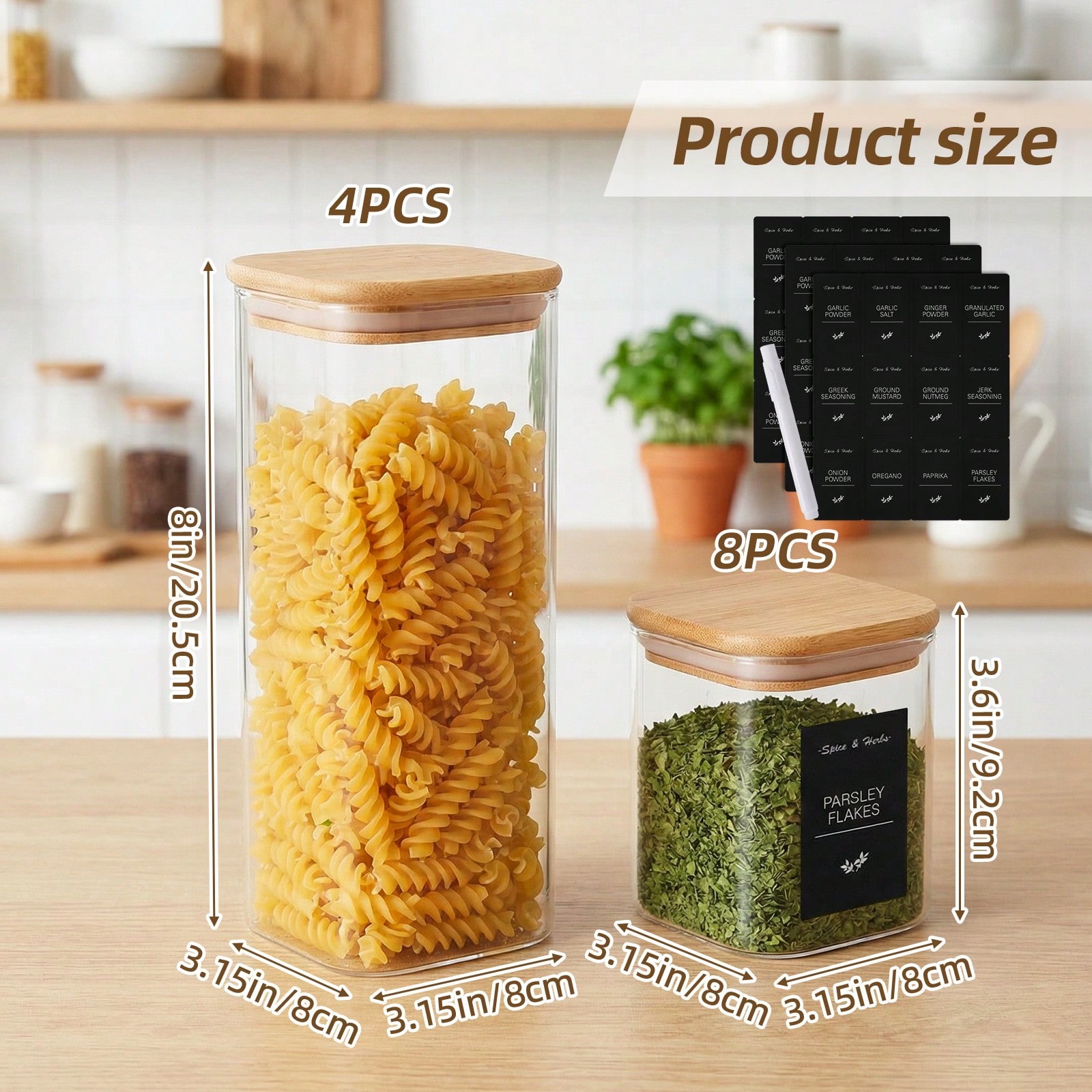 Glasbehälter zur Lebensmittela – Snacks Food Labels Bewertung und Preis